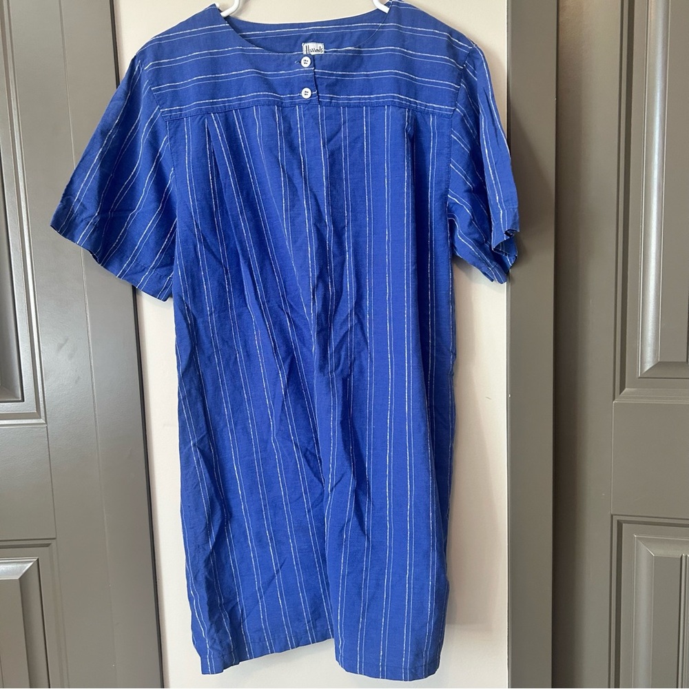 Vintage Harrods Made in Italy Women’s Blue Tunic Dress. Medium.